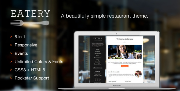 Eatery - Responsive Restaurant WordPress Theme - Restaurants & Cafes Entertainment
