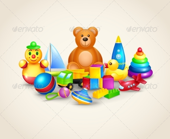 Kids Toys Composition (Decorative Symbols)