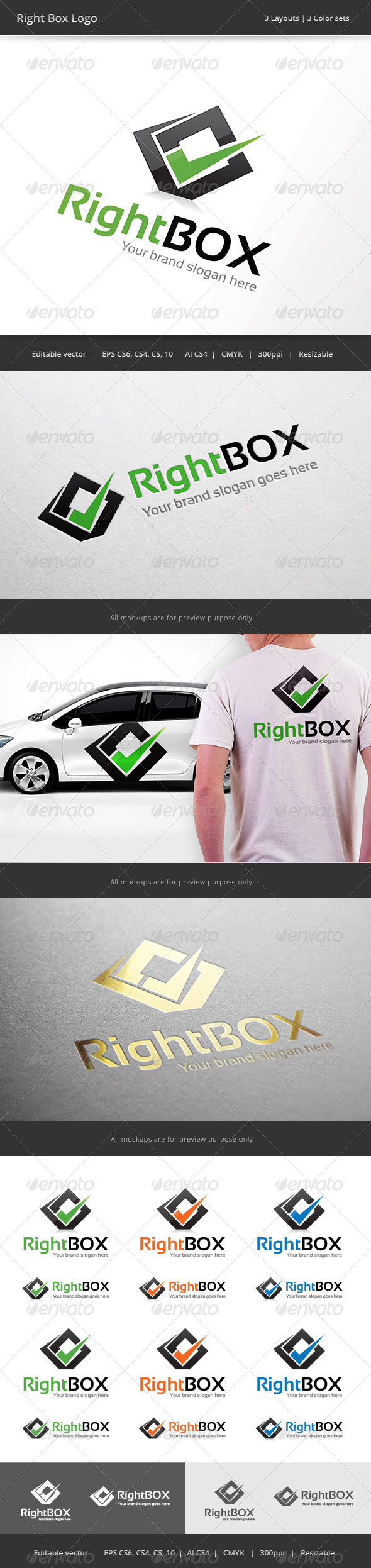 Right Box Logo - Vector Abstract