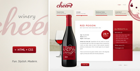 Cheers - Premium and Modern Website for Winery - Food Retail