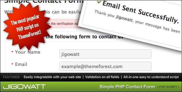 Simple PHP Contact Form - CodeCanyon Item for Sale
