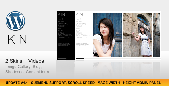 KIN - Minimalist Photography Wordpress Template - ThemeForest Item for Sale