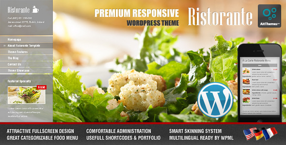 Ristorante Responsive Restaurant WordPress Theme - Food Retail