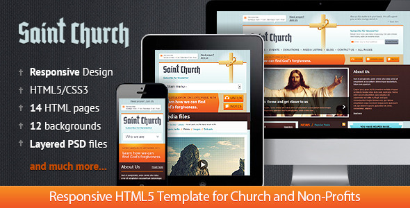 SaintChurch: Responsive HTML5 Template - Churches Nonprofit