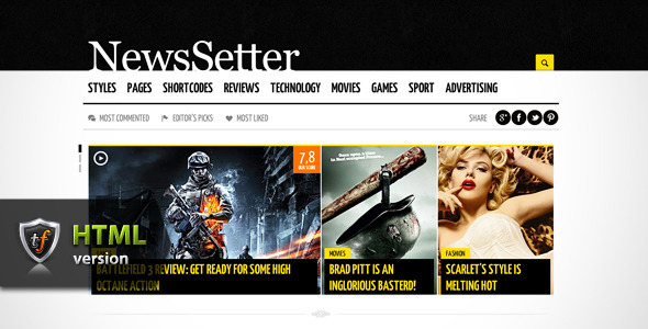 NewsSetter - News, Technology & Reviews HTML Theme - Electronics Technology