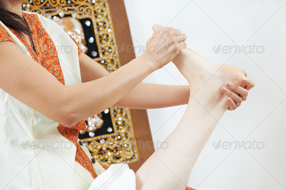 Traditional thai massage health care foot kneading