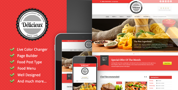 Delicieux - Restaurant WordPress Theme - Food Retail