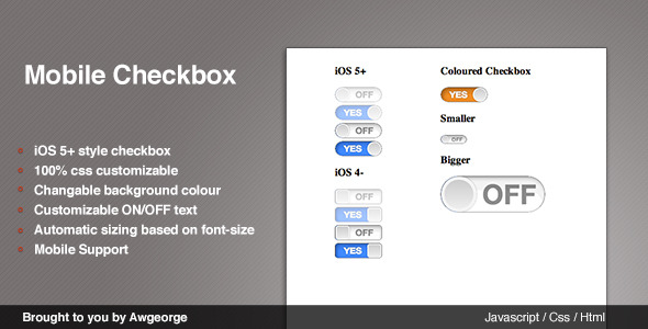 jQuery iOS 5 Checkboxes - CodeCanyon Item for Sale
