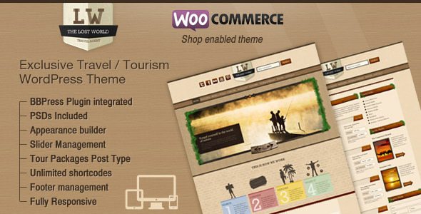 Lost World - Travel, Hotel Woo Commerce WordPress - ThemeForest Item for Sale