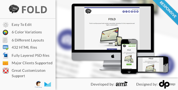 FOLD - Responsive Email Template - Newsletters Email Templates