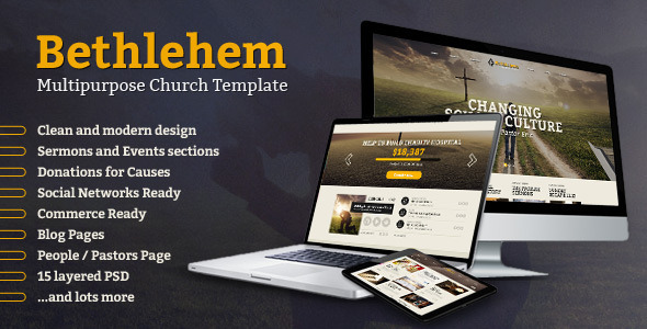 Bethlehem - Multipurpose Church PSD Template - Churches Nonprofit