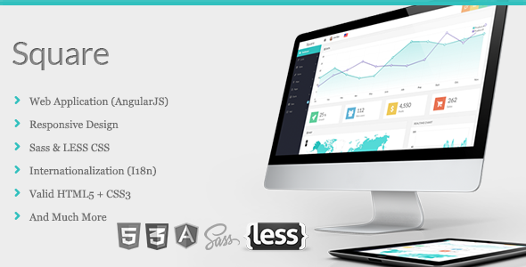 Square - Responsive Admin App with AngularJS - Admin Templates Site Templates