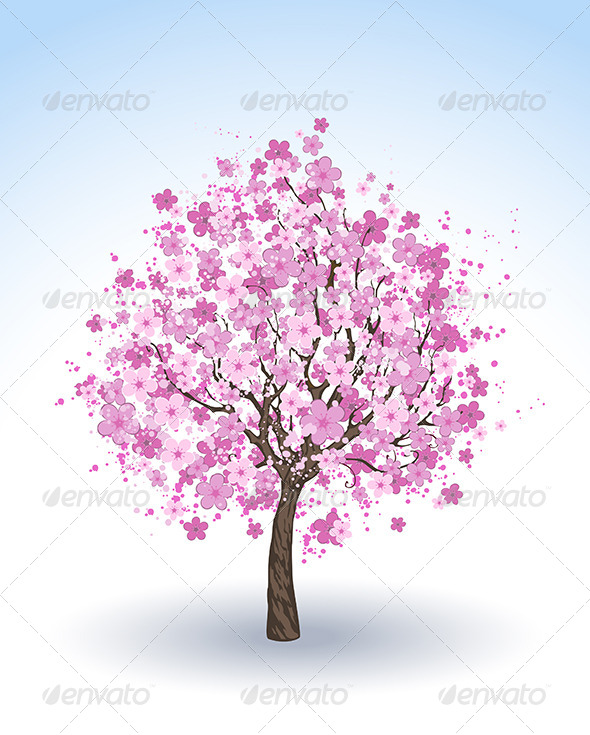 GraphicRiver Flowering Cherry Tree 8021895